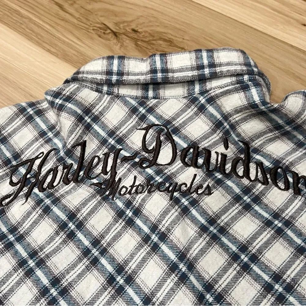 Harley Davidson Script Embroidered Flannel Women’s Small - Picture 4 of 5